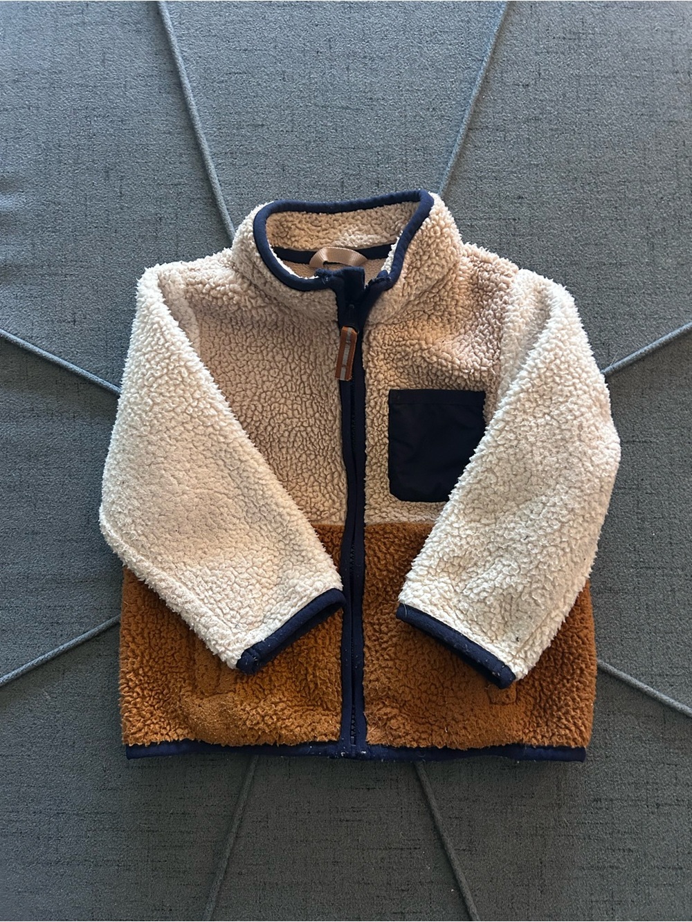 Cat & Jack Navy and Cream Sherpa-Lined Jacket